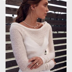 Cropped bridal sweater. Beautiful. Handmade. Never worn